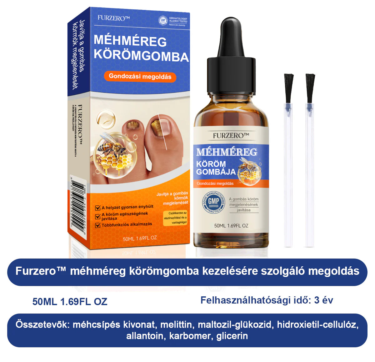 🐝Furzero™ Méhméreg Körömgomba Kezelőoldat: Teljes megoldás a körömgomba problémájára🌟👣👣